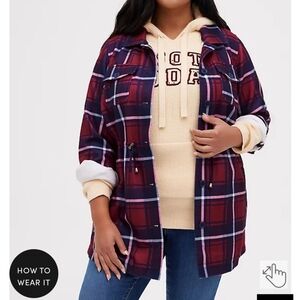 🆕🍁 RED PLAID FLEECE SHACKET